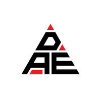 diseño de logotipo de letra triangular dae con forma de triángulo. monograma de diseño del logotipo del triángulo dae. plantilla de logotipo de vector de triángulo dae con color rojo. logo triangular dae logo simple, elegante y lujoso.