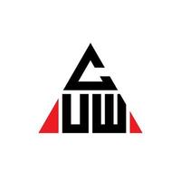 diseño de logotipo de letra de triángulo cuw con forma de triángulo. monograma de diseño de logotipo de triángulo cuw. plantilla de logotipo de vector de triángulo cuw con color rojo. logo triangular cuw logo simple, elegante y lujoso.