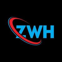 logotipo de zwh. letra zwh. diseño del logotipo de la letra zwh. logotipo de iniciales zwh vinculado con círculo y logotipo de monograma en mayúsculas. tipografía zwh para tecnología, negocios y marca inmobiliaria. vector