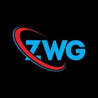 logotipo de ZWG. letra zwg. diseño del logotipo de la letra zwg. logotipo de iniciales zwg vinculado con círculo y logotipo de monograma en mayúsculas. tipografía zwg para tecnología, negocios y marca inmobiliaria. vector