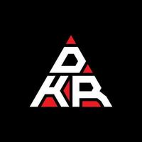diseño de logotipo de letra de triángulo dkr con forma de triángulo. monograma de diseño del logotipo del triángulo dkr. plantilla de logotipo de vector de triángulo dkr con color rojo. logo triangular dkr logo simple, elegante y lujoso.