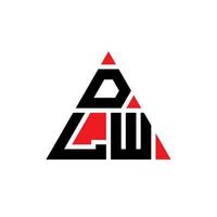 DLW triangle letter logo design with triangle shape. DLW triangle logo design monogram. DLW triangle vector logo template with red color. DLW triangular logo Simple, Elegant, and Luxurious Logo.