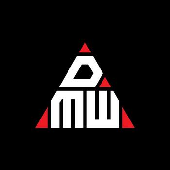 DMW triangle letter logo design with triangle shape. DMW triangle logo design monogram. DMW triangle vector logo template with red color. DMW triangular logo Simple, Elegant, and Luxurious Logo.