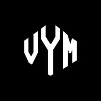 diseño de logotipo de letra vym con forma de polígono. diseño de logotipo en forma de cubo y polígono vym. vym hexágono vector logo plantilla colores blanco y negro. monograma vym, logotipo comercial y inmobiliario.