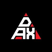 diseño de logotipo de letra triangular dax con forma de triángulo. monograma de diseño del logotipo del triángulo dax. plantilla de logotipo de vector de triángulo dax con color rojo. logo triangular dax logo simple, elegante y lujoso.