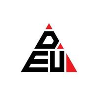 DEU triangle letter logo design with triangle shape. DEU triangle logo design monogram. DEU triangle vector logo template with red color. DEU triangular logo Simple, Elegant, and Luxurious Logo.