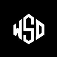 diseño de logotipo de letra wsd con forma de polígono. Diseño de logotipo en forma de cubo y polígono wsd. wsd hexágono vector logo plantilla colores blanco y negro. monograma wsd, logotipo comercial e inmobiliario.