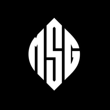 MSG circle letter logo design with circle and ellipse shape. MSG ellipse letters with typographic style. The three initials form a circle logo. MSG Circle Emblem Abstract Monogram Letter Mark Vector. vector