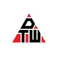 DTW triangle letter logo design with triangle shape. DTW triangle logo design monogram. DTW triangle vector logo template with red color. DTW triangular logo Simple, Elegant, and Luxurious Logo.