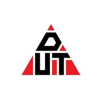 diseño de logotipo de letra de triángulo dut con forma de triángulo. monograma de diseño de logotipo de triángulo dut. plantilla de logotipo de vector de triángulo dut con color rojo. logo triangular dut logo simple, elegante y lujoso.