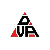 diseño de logotipo de letra triangular dva con forma de triángulo. monograma de diseño del logotipo del triángulo dva. plantilla de logotipo de vector de triángulo dva con color rojo. logotipo triangular dva logotipo simple, elegante y lujoso.