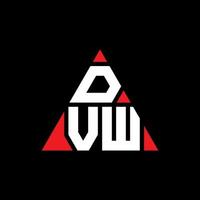 Diseño de logotipo de letra triangular dvw con forma de triángulo. monograma de diseño de logotipo de triángulo dvw. plantilla de logotipo de vector de triángulo dvw con color rojo. logotipo triangular dvw logotipo simple, elegante y lujoso.