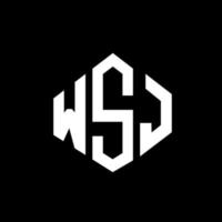 diseño de logotipo de letra wsj con forma de polígono. wsj polígono y diseño de logotipo en forma de cubo. wsj hexágono vector logo plantilla colores blanco y negro. monograma wsj, logotipo empresarial y inmobiliario.