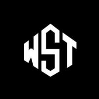 WST letter logo design with polygon shape. WST polygon and cube shape logo design. WST hexagon vector logo template white and black colors. WST monogram, business and real estate logo.