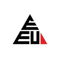EEU triangle letter logo design with triangle shape. EEU triangle logo design monogram. EEU triangle vector logo template with red color. EEU triangular logo Simple, Elegant, and Luxurious Logo.