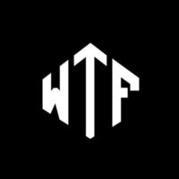 WTF letter logo design with polygon shape. WTF polygon and cube shape logo design. WTF hexagon vector logo template white and black colors. WTF monogram, business and real estate logo.
