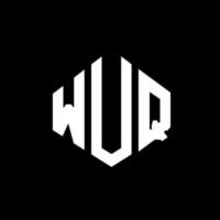 WUQ letter logo design with polygon shape. WUQ polygon and cube shape logo design. WUQ hexagon vector logo template white and black colors. WUQ monogram, business and real estate logo.