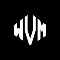 diseño de logotipo de letra wvm con forma de polígono. diseño de logotipo en forma de cubo y polígono wvm. wvm hexágono vector logo plantilla colores blanco y negro. monograma wvm, logotipo comercial y inmobiliario.