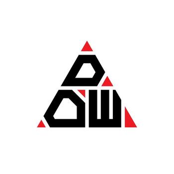 DOW triangle letter logo design with triangle shape. DOW triangle logo design monogram. DOW triangle vector logo template with red color. DOW triangular logo Simple, Elegant, and Luxurious Logo.
