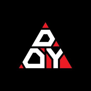 DOY triangle letter logo design with triangle shape. DOY triangle logo design monogram. DOY triangle vector logo template with red color. DOY triangular logo Simple, Elegant, and Luxurious Logo.