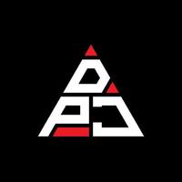 Diseño de logotipo de letra triangular dpj con forma de triángulo. monograma de diseño del logotipo del triángulo dpj. plantilla de logotipo de vector de triángulo dpj con color rojo. logo triangular dpj logo simple, elegante y lujoso.