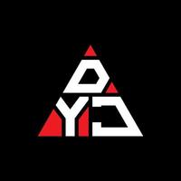 diseño de logotipo de letra de triángulo dyj con forma de triángulo. monograma de diseño del logotipo del triángulo dyj. plantilla de logotipo de vector de triángulo dyj con color rojo. logo triangular dyj logo simple, elegante y lujoso.