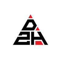 DZH triangle letter logo design with triangle shape. DZH triangle logo design monogram. DZH triangle vector logo template with red color. DZH triangular logo Simple, Elegant, and Luxurious Logo.