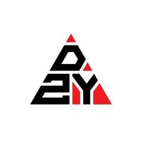 DZY triangle letter logo design with triangle shape. DZY triangle logo design monogram. DZY triangle vector logo template with red color. DZY triangular logo Simple, Elegant, and Luxurious Logo.