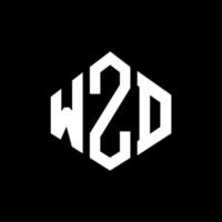 WZD letter logo design with polygon shape. WZD polygon and cube shape logo design. WZD hexagon vector logo template white and black colors. WZD monogram, business and real estate logo.