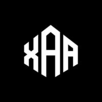 XAA letter logo design with polygon shape. XAA polygon and cube shape logo design. XAA hexagon vector logo template white and black colors. XAA monogram, business and real estate logo.