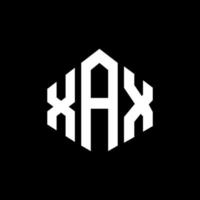 diseño de logotipo de letra xax con forma de polígono. diseño de logotipo en forma de cubo y polígono xax. xax hexágono vector logo plantilla colores blanco y negro. monograma xax, logotipo empresarial y inmobiliario.