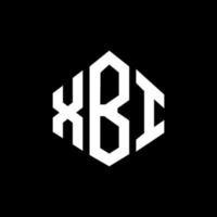 XBI letter logo design with polygon shape. XBI polygon and cube shape logo design. XBI hexagon vector logo template white and black colors. XBI monogram, business and real estate logo.