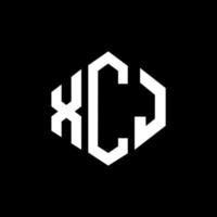 diseño de logotipo de letra xcj con forma de polígono. diseño de logotipo en forma de cubo y polígono xcj. xcj hexágono vector logo plantilla colores blanco y negro. Monograma xcj, logotipo empresarial y inmobiliario.