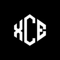 diseño de logotipo de letra xce con forma de polígono. xce polígono y diseño de logotipo en forma de cubo. xce hexágono vector logo plantilla colores blanco y negro. monograma xce, logotipo comercial e inmobiliario.