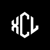 XCL letter logo design with polygon shape. XCL polygon and cube shape logo design. XCL hexagon vector logo template white and black colors. XCL monogram, business and real estate logo.