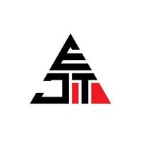 diseño de logotipo de letra triangular ejt con forma de triángulo. monograma de diseño del logotipo del triángulo ejt. Plantilla de logotipo de vector de triángulo ejt con color rojo. logotipo triangular ejt logotipo simple, elegante y lujoso.