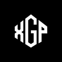 XGP letter logo design with polygon shape. XGP polygon and cube shape logo design. XGP hexagon vector logo template white and black colors. XGP monogram, business and real estate logo.