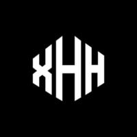 diseño de logotipo de letra xhh con forma de polígono. Diseño de logotipo en forma de cubo y polígono xhh. xhh hexágono vector logo plantilla colores blanco y negro. monograma xhh, logo comercial e inmobiliario.