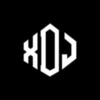 Diseño de logotipo de letra xdj con forma de polígono. Diseño de logotipo en forma de cubo y polígono xdj. xdj hexágono vector logo plantilla colores blanco y negro. Monograma xdj, logotipo comercial y inmobiliario.