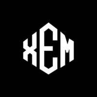 diseño de logotipo de letra xem con forma de polígono. diseño de logotipo en forma de cubo y polígono xem. xem hexágono vector logo plantilla colores blanco y negro. monograma xem, logotipo empresarial y inmobiliario.