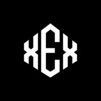 diseño de logotipo de letra xex con forma de polígono. diseño de logotipo en forma de cubo y polígono xex. xex hexágono vector logo plantilla colores blanco y negro. monograma xex, logotipo empresarial y inmobiliario.