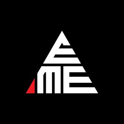 EME triangle letter logo design with triangle shape. EME triangle logo design monogram. EME triangle vector logo template with red color. EME triangular logo Simple, Elegant, and Luxurious Logo.