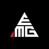 diseño de logotipo de letra triangular emg con forma de triángulo. monograma de diseño del logotipo del triángulo emg. plantilla de logotipo de vector de triángulo emg con color rojo. logotipo triangular emg logotipo simple, elegante y lujoso.