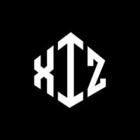 diseño de logotipo de letra xiz con forma de polígono. diseño de logotipo en forma de cubo y polígono xiz. xiz hexágono vector logo plantilla colores blanco y negro. monograma xiz, logotipo empresarial y inmobiliario.