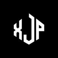 diseño de logotipo de letra xjp con forma de polígono. Diseño de logotipo en forma de cubo y polígono xjp. xjp hexágono vector logo plantilla colores blanco y negro. Monograma xjp, logotipo empresarial y inmobiliario.