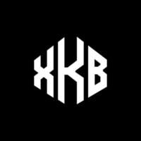 Diseño de logotipo de letra xkb con forma de polígono. Diseño de logotipo en forma de cubo y polígono xkb. xkb hexágono vector logo plantilla colores blanco y negro. Monograma xkb, logotipo comercial e inmobiliario.