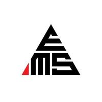 diseño de logotipo de letra triangular ems con forma de triángulo. monograma de diseño de logotipo de triángulo ems. plantilla de logotipo de vector de triángulo ems con color rojo. logotipo triangular ems logotipo simple, elegante y lujoso.