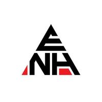 enh diseño de logotipo de letra triangular con forma de triángulo. monograma de diseño de logotipo de triángulo enh. enh plantilla de logotipo de vector de triángulo con color rojo. logotipo triangular enh logotipo simple, elegante y lujoso.