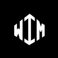 WIM letter logo design with polygon shape. WIM polygon and cube shape logo design. WIM hexagon vector logo template white and black colors. WIM monogram, business and real estate logo.