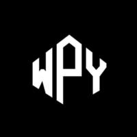 WPY letter logo design with polygon shape. WPY polygon and cube shape logo design. WPY hexagon vector logo template white and black colors. WPY monogram, business and real estate logo.